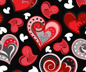 Valentines day heart hand drawn pattern vector 07