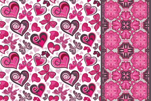 Valentines day heart hand drawn pattern vector 08