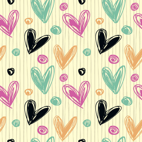 Valentines day heart seamless pattern vectors 05