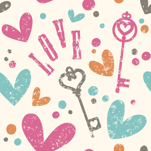 Valentines day heart seamless pattern vectors 12