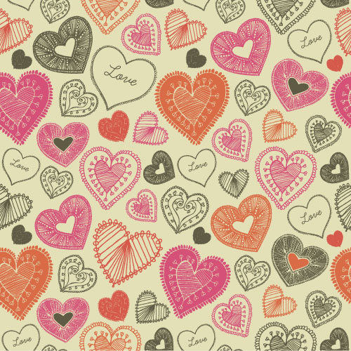 Valentines day heart seamless pattern vectors 14