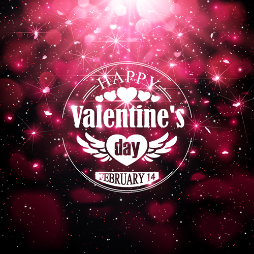 Valentines day poster with starlight vector