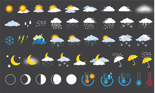 Vector weather icons design set  01