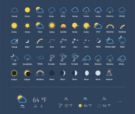 Vector weather icons design set  02