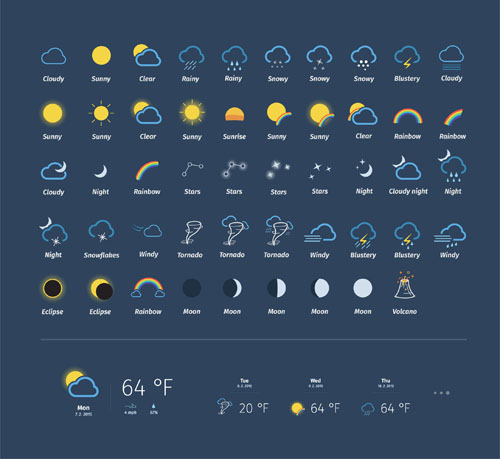Vector weather icons design set  02