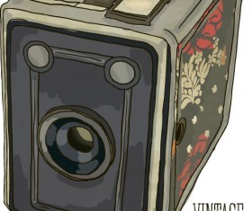 Vintage camera hand drawing vectors set 02