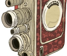 Vintage camera hand drawing vectors set 04