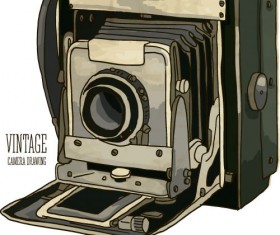 Vintage camera hand drawing vectors set 06