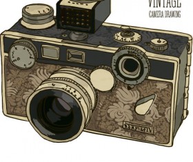 Vintage camera hand drawing vectors set 07