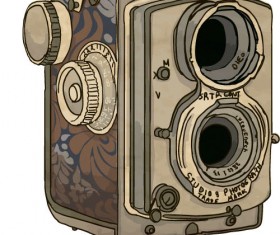 Vintage camera hand drawing vectors set 08