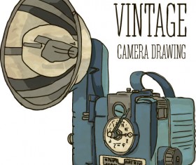 Vintage camera hand drawing vectors set 10