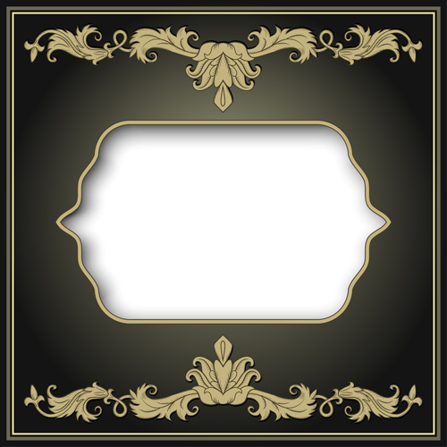 Vintage frame with floral decor vector material 01