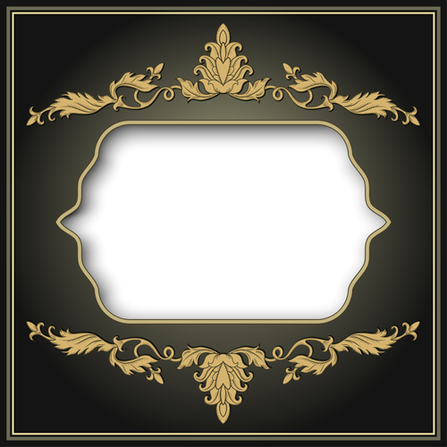 Vintage frame with floral decor vector material 02
