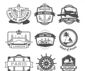 Vintage labels travel vector set