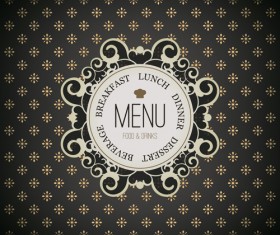 Vintage menu with floral pattern vector