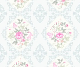 Vintage pattern flower decro vector 02