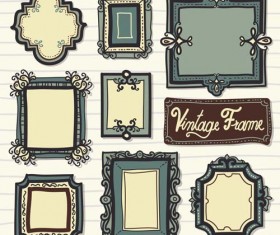 Vintage styles frames hand drawn vector material
