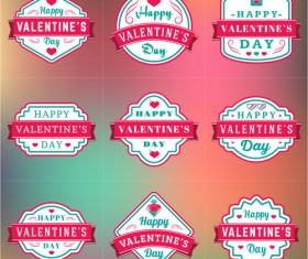 Vintage valentines day labels vector set 10