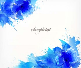 Watercolor flower vecto background 01