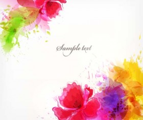 Watercolor flower vecto background 03