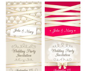 Wedding party invitation cards creative vector