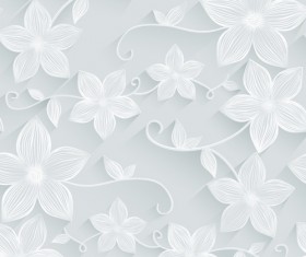 White flower seamless pattern vector material