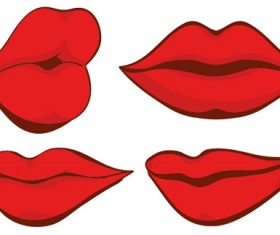 Woman red lips design vector 01