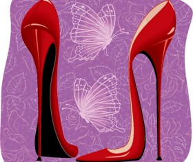 Women high-heeled shoes vector illustration 01
