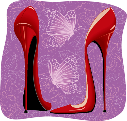 Women high-heeled shoes vector illustration 01