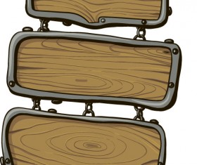Wooden signs design vectors set 03