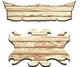 Wooden signs design vectors set 05