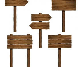Wooden signs design vectors set 07