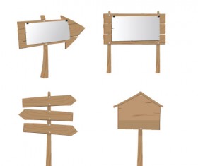 Wooden signs design vectors set 08