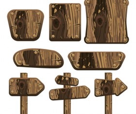 Wooden signs design vectors set 10