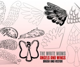 Write Moms Angels and Wings Photoshop Brushes