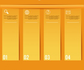 Yellow business infographic banners vector