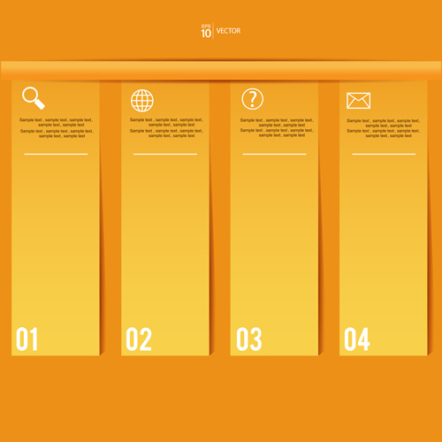 Yellow business infographic banners vector