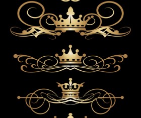 crown with ornaments golden vector