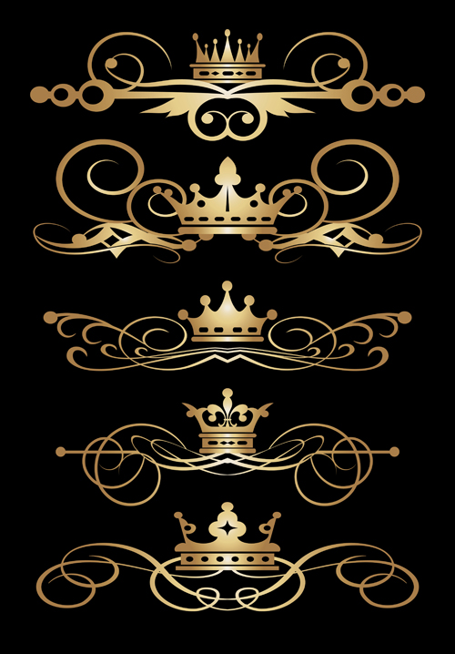 crown with ornaments golden vector