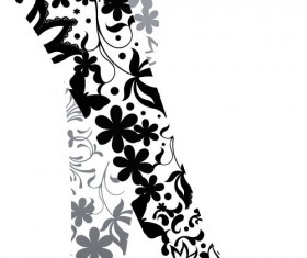 floral legs vector illustration 01