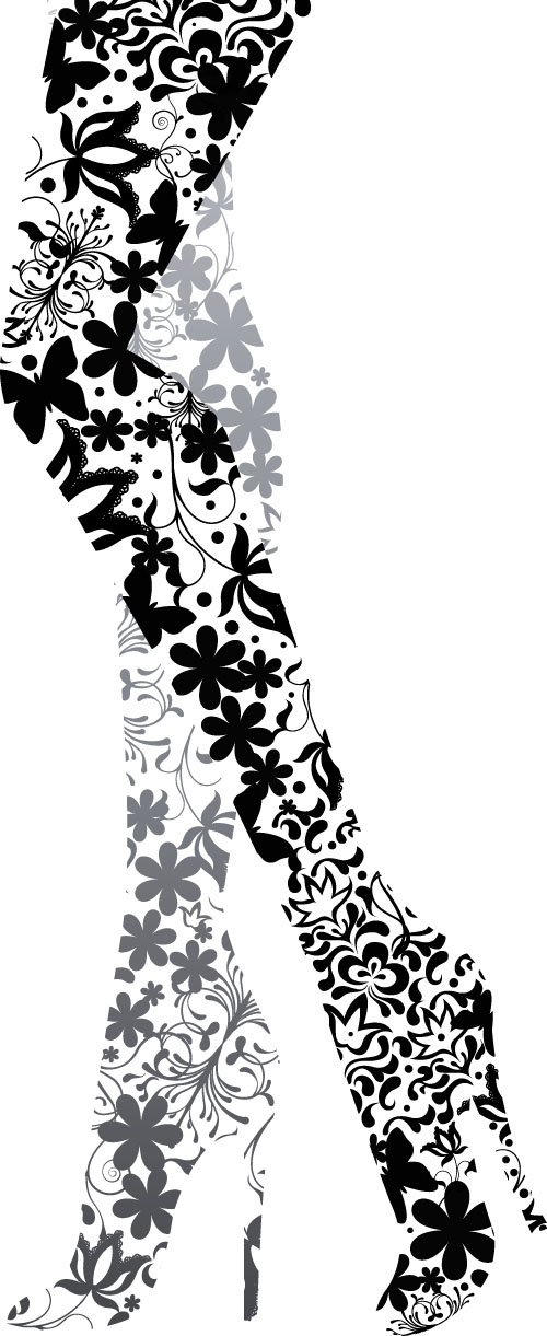 floral legs vector illustration 01