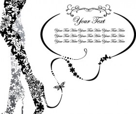 floral legs vector illustration 02