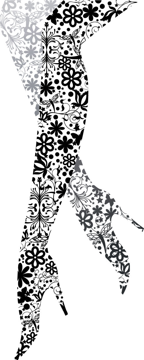 floral legs vector illustration 03