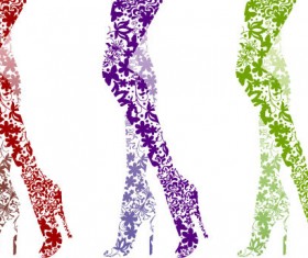 floral legs vector illustration 04
