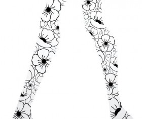 floral legs vector illustration 06