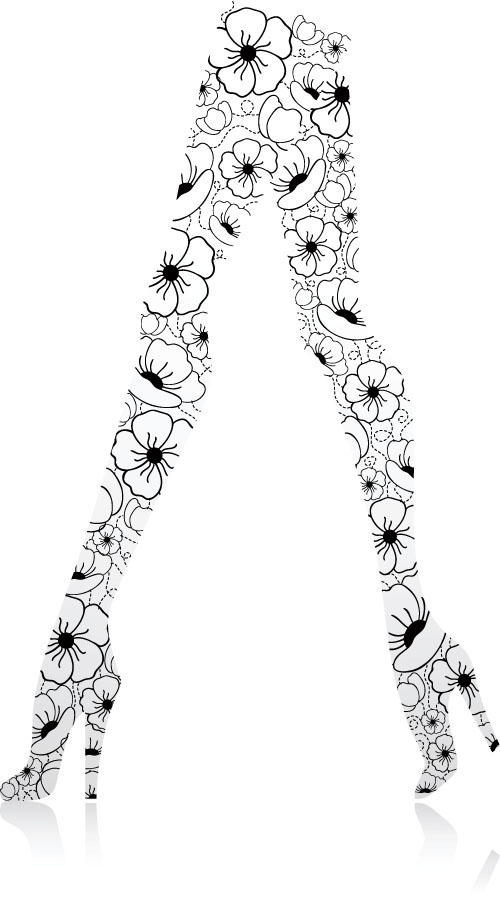 floral legs vector illustration 06