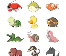 lovely cartoon animal vectors 01