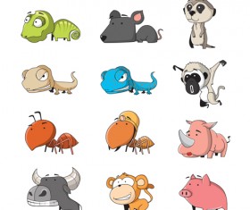 lovely cartoon animal vectors 03