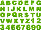 Grass alphabet letters with numbers vector free download