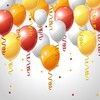 Red with yellow and white balloons birthday vector free download